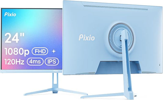 Pixio PX246 Wave Blue 24 inch 120Hz Refresh Rate FHD 1080p Resolution IPS Panel 4ms GTG Response Time Gaming Monitor with Adaptive Sync by Pixio