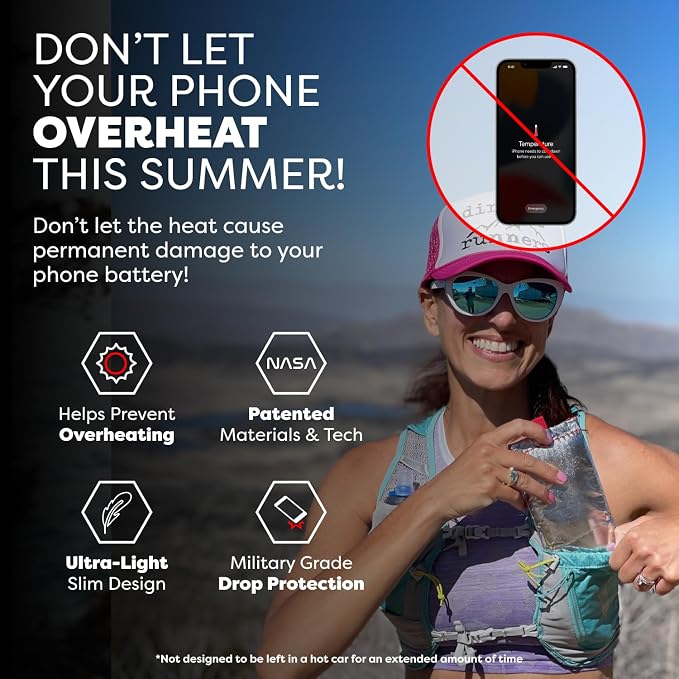PHOOZY Apollo Thermal Phone Case | Insulated Phone Pouch Extends Battery Life 3X | Heat Resistant Drop Protection | Military Grade Water Resistant | Large | Silver - Image 4