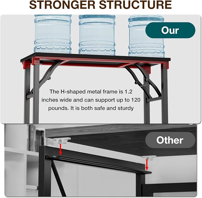 TEMI Small Computer Desk Folding Table - No Assembly, Compact 35.8" Foldable Desk with Power Outlets & USB Charging Port, Portable Small Office Desk, Ideal Mini Study Table, Dark Oak - Image 7