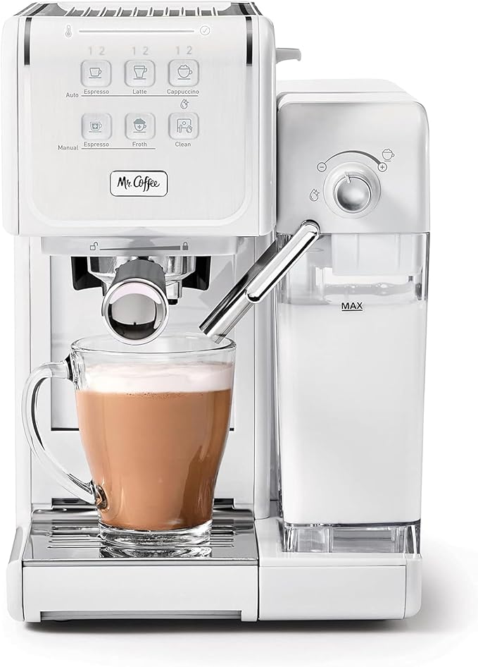 Mr. Coffee One-Touch CoffeeHouse - Espresso, Cappuccino, and Latte Maker, with Easy Serving Espresso (ESE) Pod compatibility - White by Unknown
