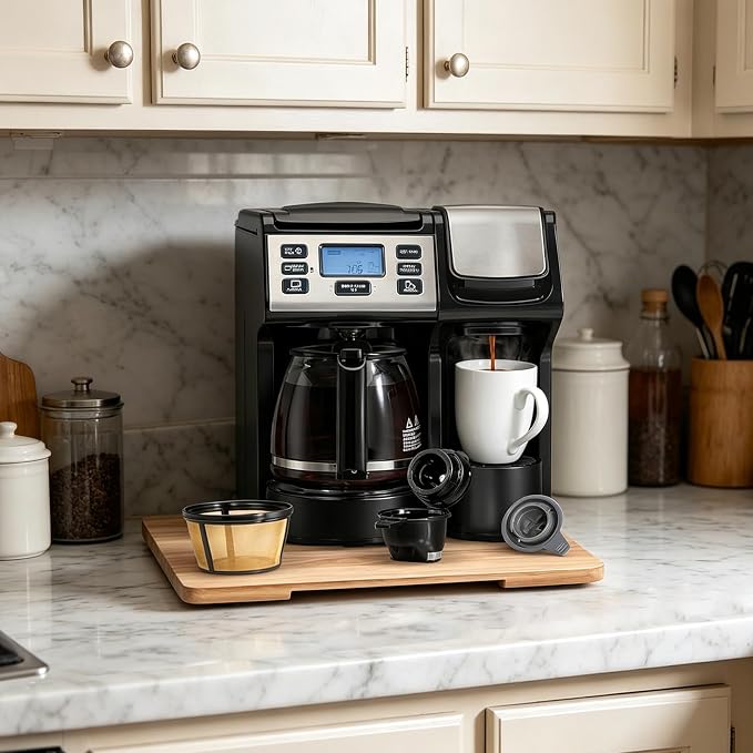 360°Rolling Tray Acacia Wood Kitchen Appliance Slider for Coffee Maker Pot | Countertops Sliding Tray Mat for Kitchen Appliances Easily Move Under The Cabinet Acacia 11.6"×13.9" - Image 2