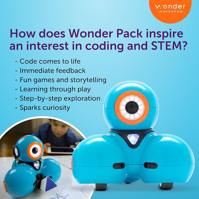 Wonder Workshop Dash Robot Wonder Pack – Coding Educational Bundle for Kids 6+ – Free STEM Apps with Instructional Videos - Launcher Toy, Sketch Kit Drawing, Gripper Building - Image 3