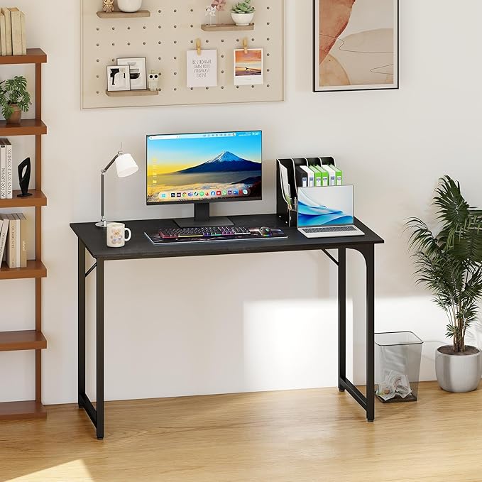 BestOffice Computer Desk,Home Office Desk, Modern Simple Style for Home Office Study Writing (Black, 47 Inch) - Image 2
