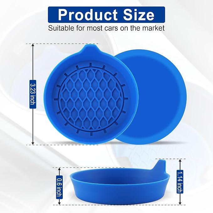 SINGARO Car Cup Holder Coaster, Silicone Cup Holder Insert, Universal Non-Slip Cup Holders, Car Accessories Interior for Women and Man 4 Pack Blue - Image 5