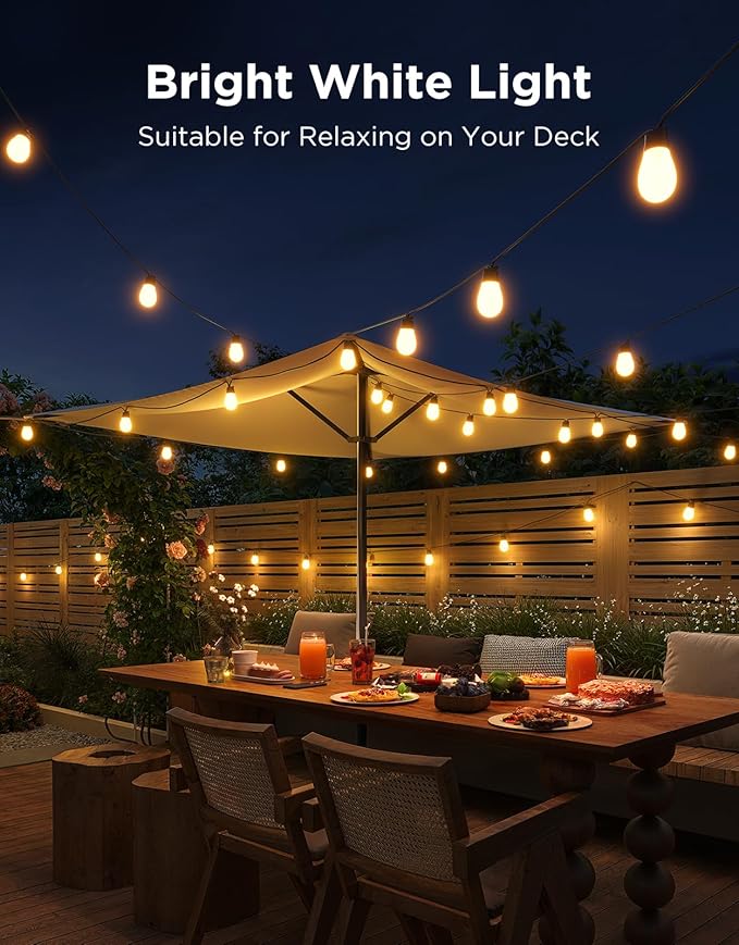 Govee S14 Bulb Outdoor String Lights 2, 144ft RGBICWW, 45 LED Bulbs, IP66 | Patio Lights with 111 Scene Modes for Patio, Backyard, Garden, Compatible with Alexa, Google, Matter, APP Control - Image 3