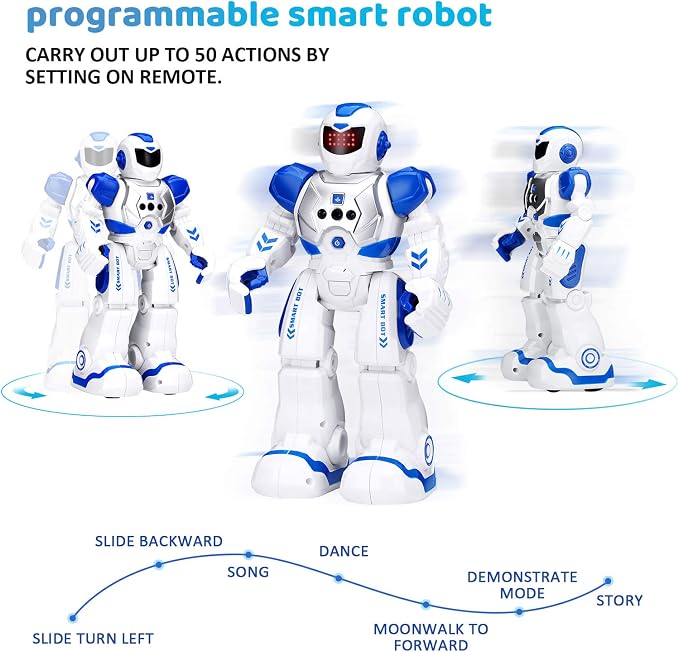 KingsDragon Robots Toy for Kids, RC Robot Gesture Sensing Toy | Interactive Walking Singing Dancing Robot Birthday Presents for Boys Girls Age 6 7 8 9 10 11 12 Years Old - Image 7