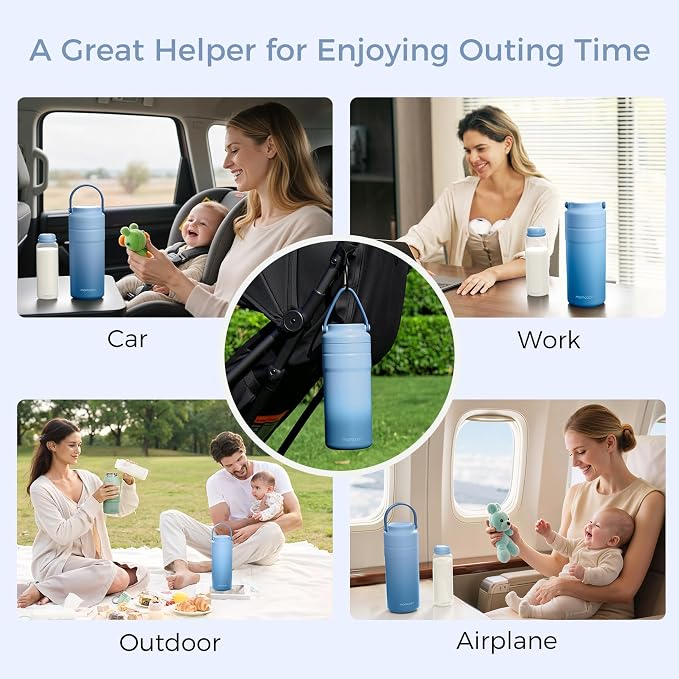 Momcozy Portable Breast Milk Cooler for Travel, 24H Ice-Free Cooling Breastmilk Storage Bottles Container, 12oz Leak Proof Outdoor Small Freezer, Baby Breastfeeding Essential for New Moms - Image 9