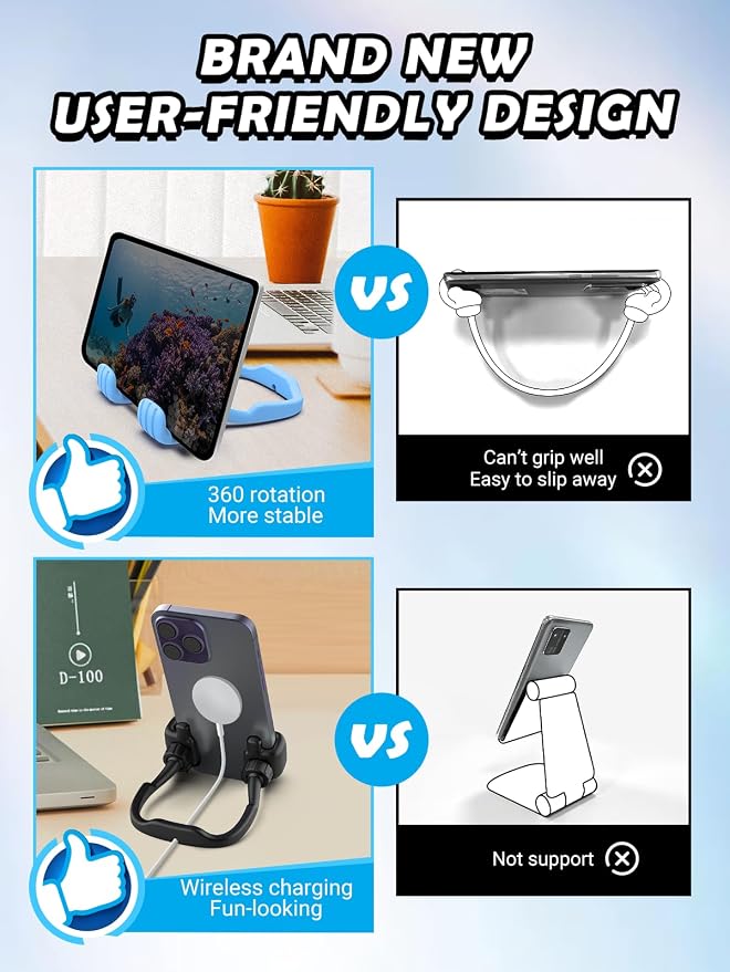 Teens Boys Adults Kids Dad Gifts for Fathers Day: Thumbs Up Lazy Phone Stand Cell Phone Holder for Desk Funny Gift for Teenager Girl Men Women Cool Gadgets Stuff Stocking Stuffers Birthday Gifts Ideas - Image 5