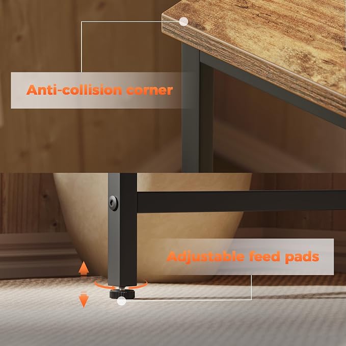 Mericonia 55x24 Inch Computer Desk, 0.6" Thick Small Office Table | Modern Simple Style, Study & Writing Table for Home Bedroom Work, Brown - Image 8