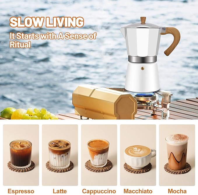 6 Cup Aluminum Espresso Stovetop Moka Pot Express Coffee Maker Percolator Italian Classic Mocha Coffee Machine for Italian and Cuban Cafe Brewing for Home & Camping 300ml 10oz - Image 7