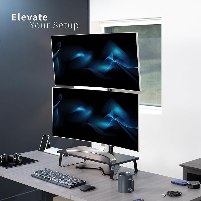 VIVO Single Monitor Desk Stand for 13 to 27 inch Screens, STAND-V011H | Black, Articulating, Freestanding Adjustable Monitor Arm, Extra Tall Computer Stand for 1 Monitor, Holds 22 lbs - Image 6