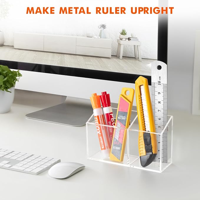 BEYGORM Magnetic Dry Erase Marker Holder for Whiteboard & Refrigerator | Non-slip Acrylic Pen Holder for Classroom, Fridge Magnet, Locker Organizer Accessories, Teacher & School Supplies(Clear) - Image 6