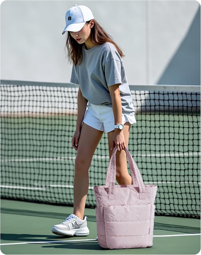 BAGSMART Tote Bag for Women, Lightweight Puffy Tote Bag with Compartments Shoulder Bag Handbag for Travel, Work, Gym | Lightweight - Image 2