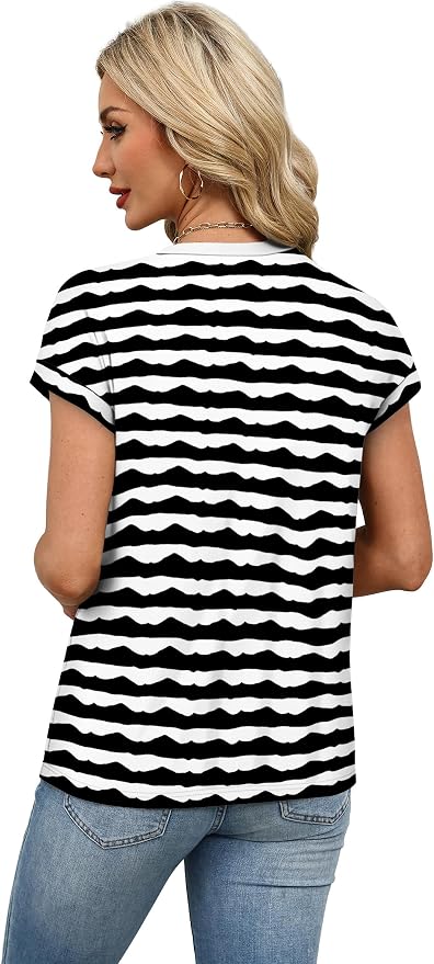 Alaroo Womens Summer Tops Short Sleeve Shirts Crew Neck Tshirt Cute Trendy Tunic Blouses (S-3XL) - Image 5
