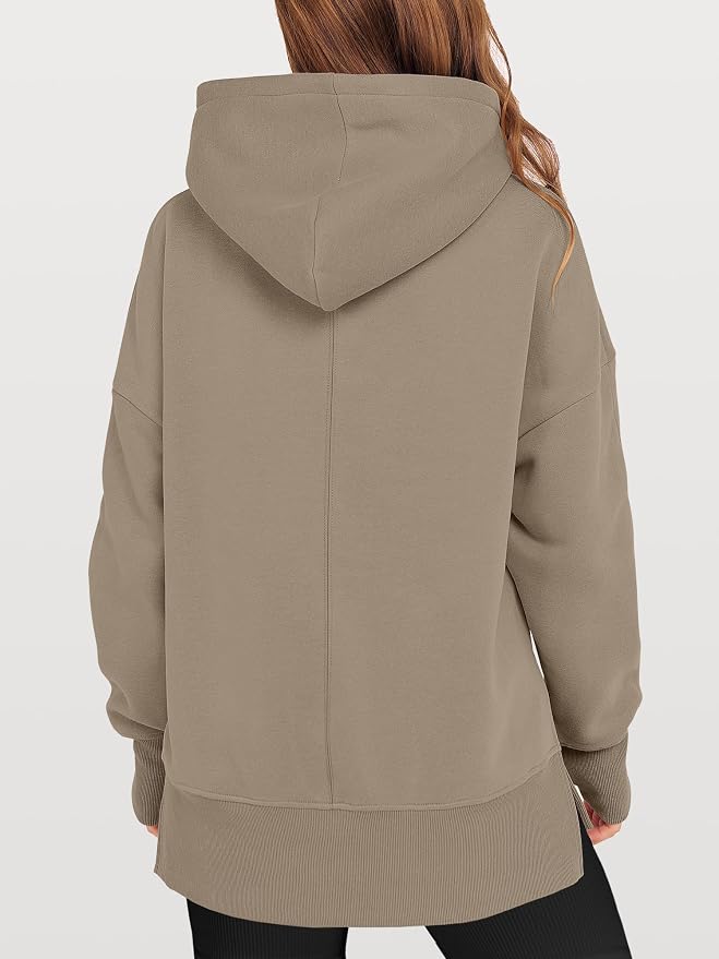 ANRABESS Womens Oversized Hoodies Long Sleeve Fleece Side Slit Hooded Sweatshirts Pullover 2026 Fall Outfits Y2K Clothes - Image 5