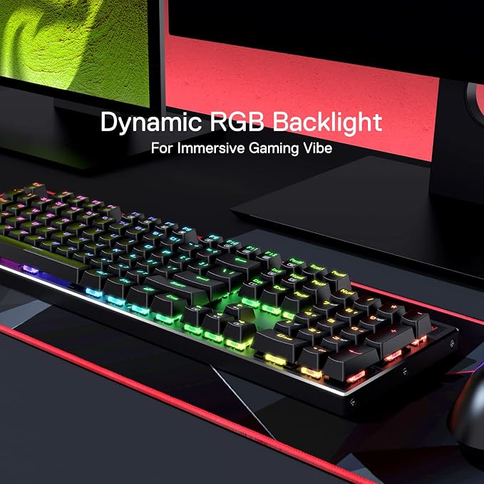 Redragon K556 PRO Wireless RGB Mechanical Gaming Keyboard, 104-Key Aluminum | 0 Delay Tri-Mode BT/2.4GHz/USB-C for More Devices, Rock-Solid Stability, AM-PM Using Durability, Quiet Linear Red Switch - Image 4