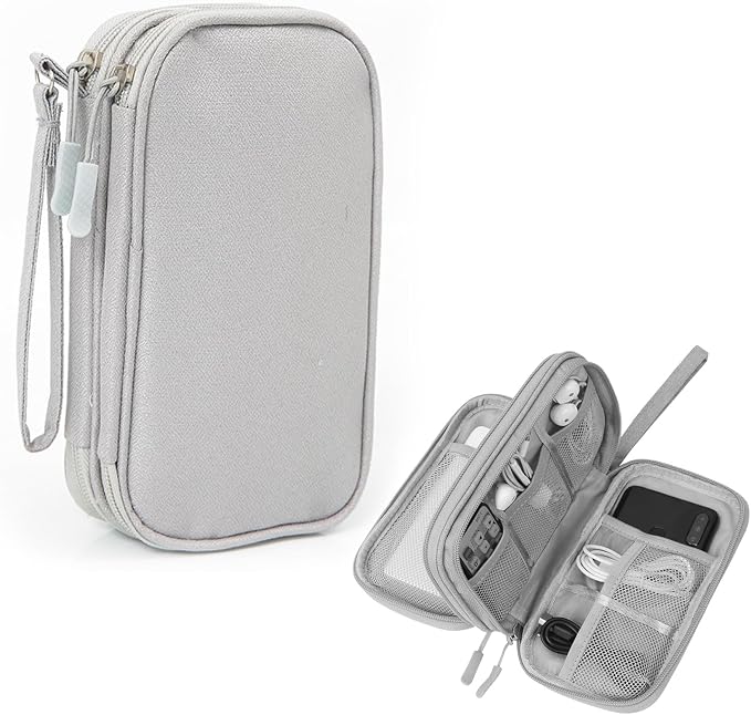 Electronic Organizer Travel Case Water Resistant Cord Pouches for Organization,Cable Organizer,All-in-One Double Layers Storage Bag for Accessories,Charger, Cable by AYANICA