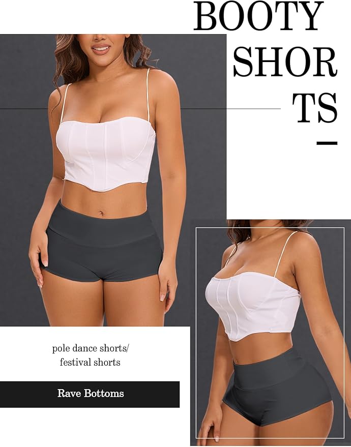 Cut Out Yoga Shorts Booty Butt Lifting Scrunch Shorts High Waisted Workout Gym Active Hot Pants - Image 2