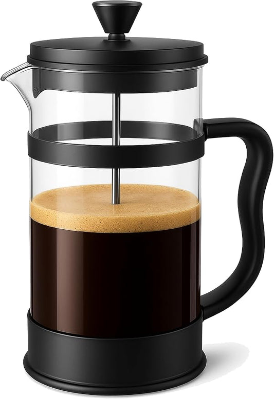 Utopia Kitchen Borosilicate Glass French Press Coffee Maker 34 Oz, Black | Heat-Resistant Cafetiere & Tea Maker, Thickened Glass Coffee Press for Travel and Camping by UTOPIAKITCHEN