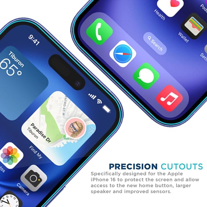 Tech Armor for iPhone 16 Screen Protector Glass 6.1 inch - Ballistic Tempered, Case Friendly, Sensor Protection, HD, 9H Hardness, 3 Pack + Bonus Camera Lens Protector - Image 4