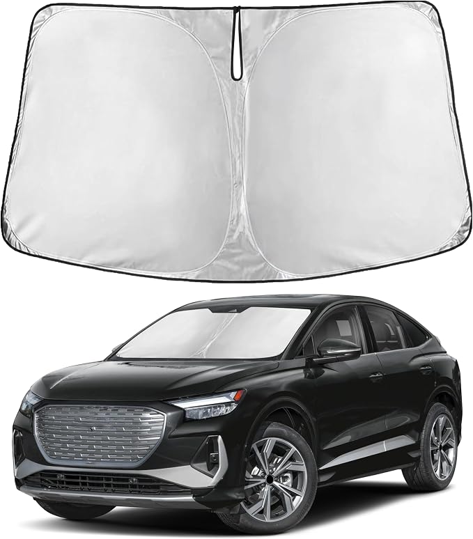 EcoNour Windshield Sunshade Compatible for Audi Q4 e-tron, Sportback 2022-2024 2025 2026, Sun Visor for Front Windshield & Window Sun Shade Cover, UV Heat Blocker & Protector, Car Accessories by EcoNour