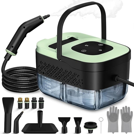 Steam Cleaner, Portable Steamer for Cleaning with 16pcs Accessories, 6-Level Adjustable and 15s Heat-Up, Handheld Steam Cleaner for Home, Tile, Dirt, Grout, Grease, Car Detailing by WSRYYCC