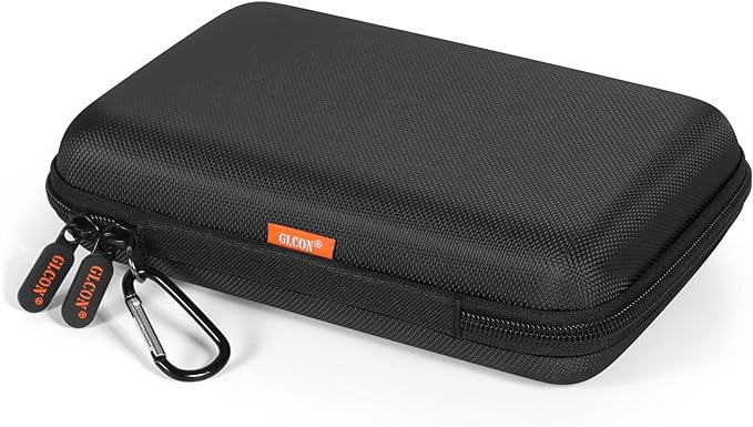 Shockproof Hard Shell Carrying Case for GPS, External Hard Drive, Power Bank, Charger, Cable, Heart Monitor, Cell Phone, Electronic Accessories - Larger Capacity Storage Pouch Travel Bag by GLCON