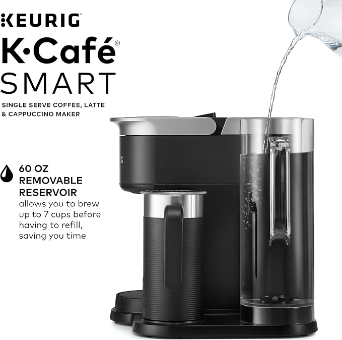 Keurig K-Café SMART Single Serve Coffee Maker with WiFi Compatibility, Latte and Cappuccino Machine with Built-In Frother, 6 Brew Sizes, Black | WIFI Brewid Smart Brewing, Built-in Milk Frother for Lattes and Cappuccinos, 6 Brew Sizes, K-Cup Pod Compat... - Image 14