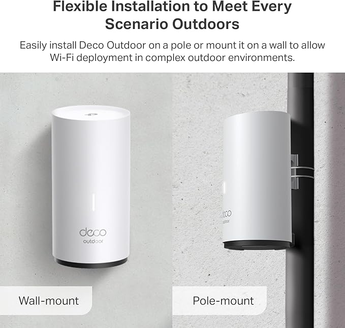 TP-Link Deco Outdoor WiFi (X50-Outdoor) – AX3000 Dual Band WiFi 6, Dual Gigabit Ports, Weatherproof, Works with Deco Mesh, Pole/Wall/Table Mount, 1-Pack - Image 4
