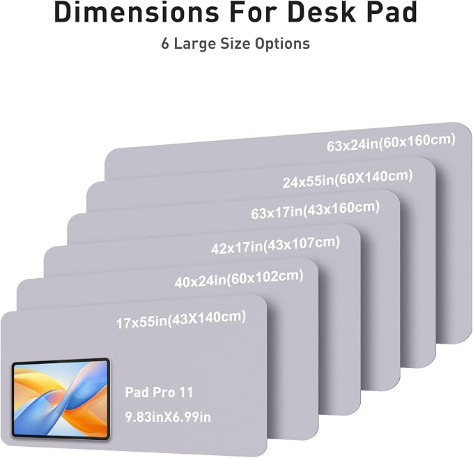 Aothia Faux Leather Desk Mat - Large Mouse Pad, Non-Slip PU Leather Blotter, Waterproof Writing Surface for Office and Home (Smoky Lavender, 42" x 17") - Image 5