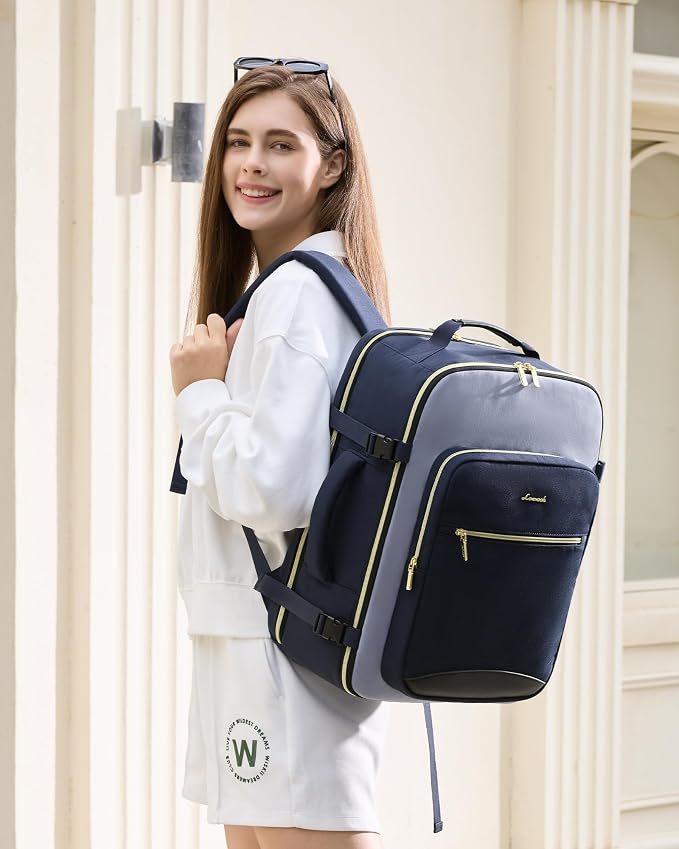 LOVEVOOK 40L Travel Backpack for Women & Men, Airline Approved Carry On Luggage with 3 Packing Cubes, TSA Overnight Bags, Waterproof Personal Item Bag, Weekender Essentials Backpacks fits 17" Laptop - Image 2