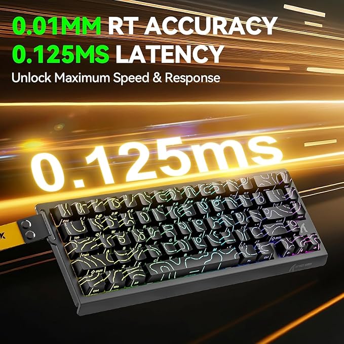 ATTACK SHARK X68HE 60% Wired RT 8K Keyboard+Wireless R1 Mouse-Black Contour | Adjustable Actuation,Hall Effect Mechanical Magnetic Switch,Coiled Cable,USB C/2.4Ghz/BT Ultralight 18K DPI Mice for PC Gamer - Image 3