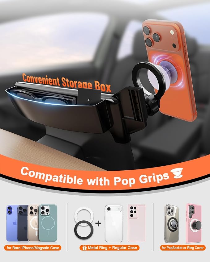 Magnetic Car Mount for Tesla Model Y 2020 2021 2022 2023 2024 & Model 3 2017 2018 2019 2020-2023: 360° Adjustable Car Touch Screen Phone Holder Made for Model 3/Y, for Magsafe iPhone Accessories - Image 5