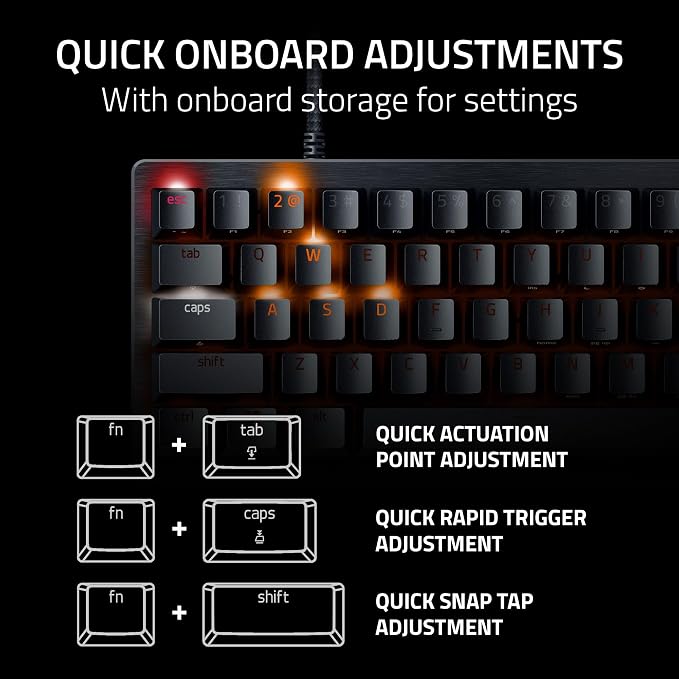 Razer Huntsman V3 Pro Mini 60% Esports Gaming Keyboard, Black | Analog Optical Switches, Razer Snap Tap, Rapid Trigger, Adjustable Actuation, Dual-Purpose Mod Keys, Doubleshot PBT Keycaps - Image 6