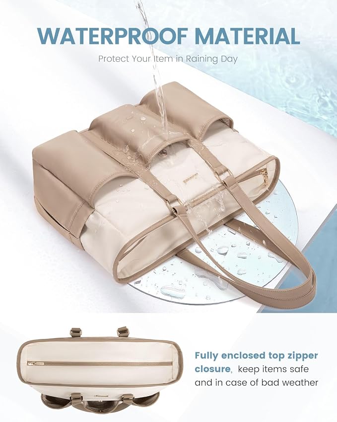 LOVEVOOK Work Tote Bag, 15.6 Inch Laptop Bag for Women Teacher Nurse Mom With Large Cup Holder, Utility Everything Bag For Travel College Daily, Large Computer Purse Handbag, Gift - Image 6