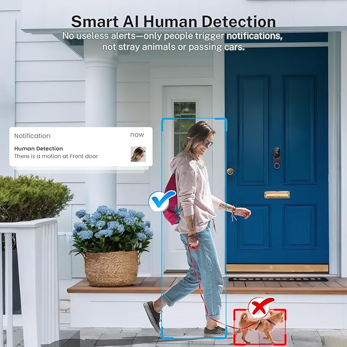 Orbitell 1080p Wireless Wi-Fi Video Doorbell Camera with Two Way Audio, Night Vision, Cloud Storage, Smart AI Motion Detection, Support 2.4GHz Wi-Fi only - Image 4