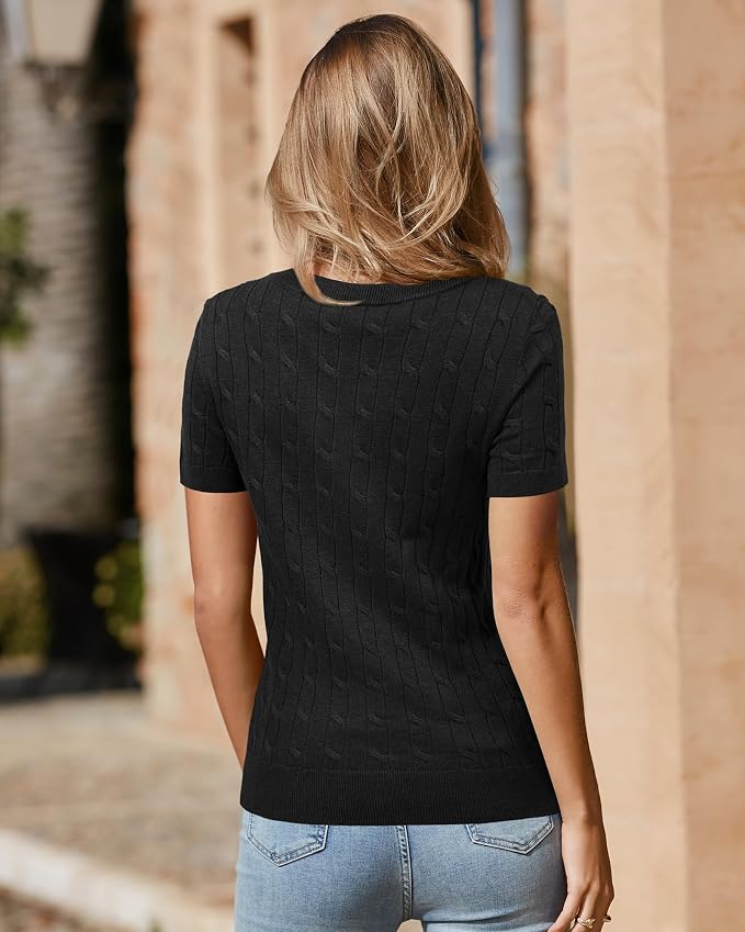 Arach&Cloz Women's Wool Blend Spring Summer Lightweight Business Casual Sweater Tops 2026 - Image 3
