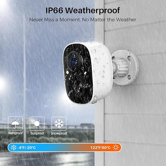 Vicohome Security Cameras Wireless Outdoor, 2K Battery Powered WiFi Cameras for Home Security with AI Motion Detection, Spotlight Color Night Vision, IP66 Weatherproof 2-Way Talk Siren Alarm, 2 Pack - Image 5