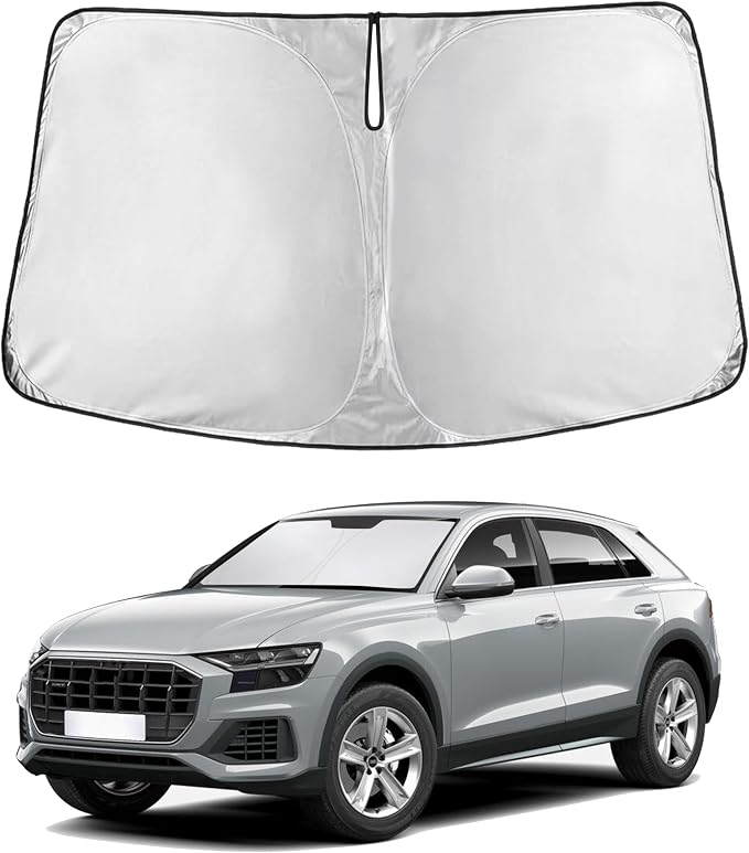 EcoNour Windshield Sunshade Compatible for Audi Q8 2019-2024 2025 2026, Sun Visor for Front Windshield & Window Sun Shade Cover, UV Heat Blocker & Protector, Car Accessories by EcoNour