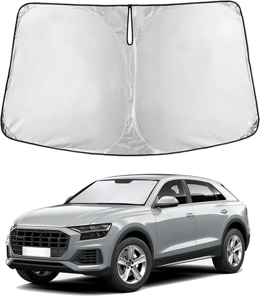 EcoNour Windshield Sunshade Compatible for Audi Q8 2019-2024 2025 2026, Sun Visor for Front Windshield & Window Sun Shade Cover, UV Heat Blocker & Protector, Car Accessories by EcoNour