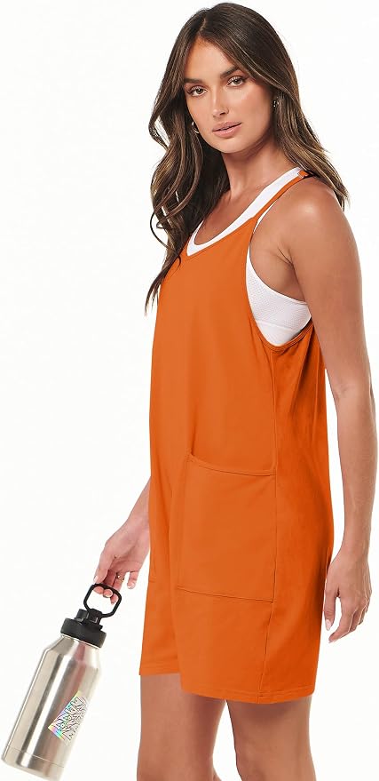 ANRABESS Womens Rompers Summer Casual Loose Sleeveless Overalls Spaghetti Strap Shorts Jumpsuit 2026 Beach Vacation Clothes - Image 5