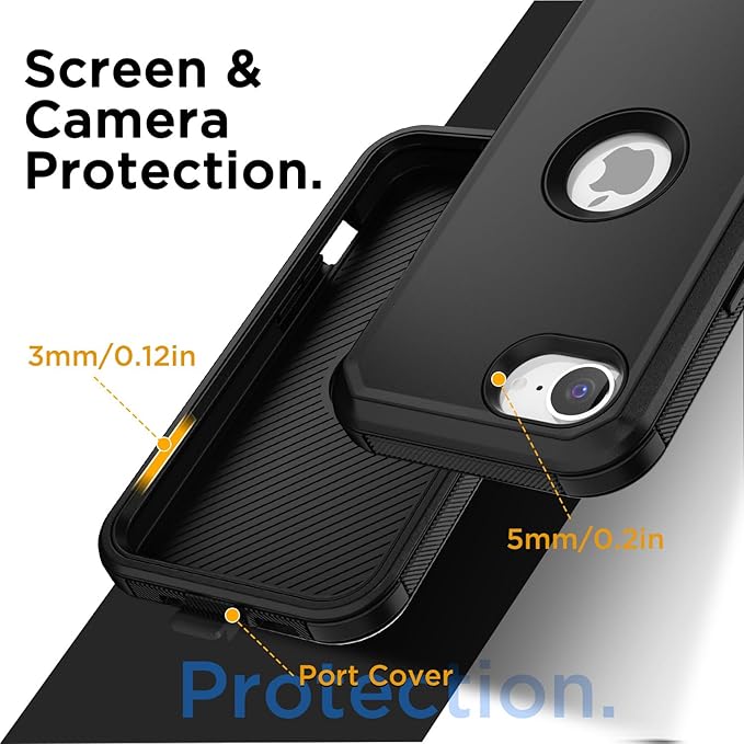 AICase for iPhone 17e/iPhone 16e Case with Belt Clip Holster,Heavy Duty Drop Protection Full Body Rugged Shockproof/Drop Proof/Dust Proof Military Protective Tough Durable Cover for iPhone 17E/16E - Image 4