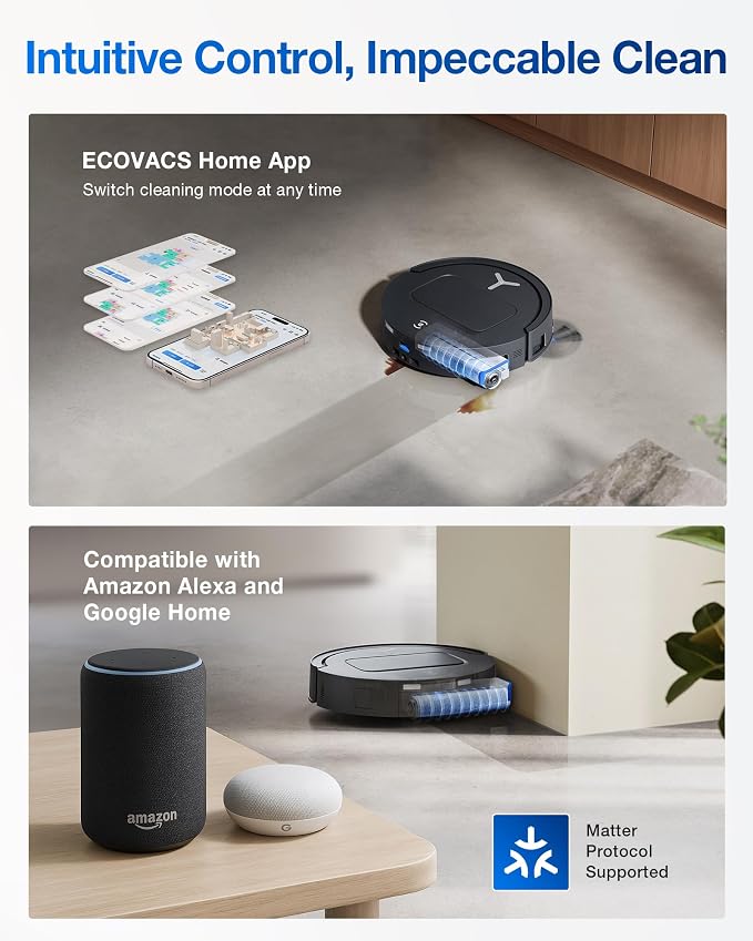 ECOVACS DEEBOT T80 Omni Robot Vacuum and Mop, Instant Self-Cleaning OZMO Roller Mop, TruEdge Deep Cleaning, AI Navigation, 18,000Pa Suction and ZeroTangle 3.0 for Pets and Carpets - Image 10