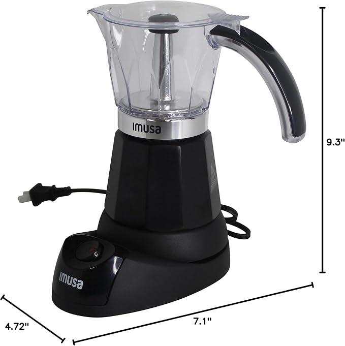 Imusa 6 or 3 Cup Electric Espresso Maker Black Coffee Machine for Cuban Coffee, Moka and Espresso Drinks (Pack of 2) - Image 9