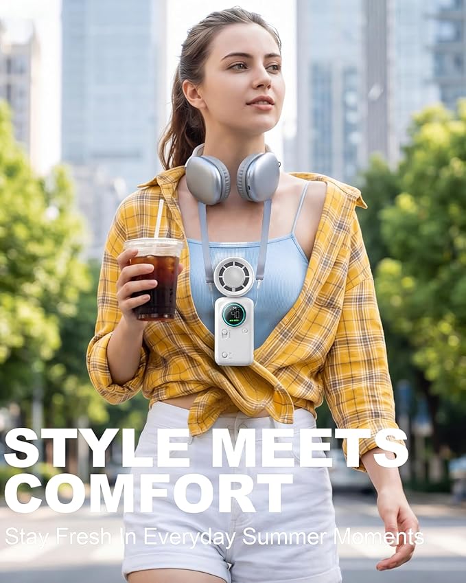 Handheld Turbo Fan with Ice Cooling, High Speed Personal Fan, Neck Fan Rechargeable Battery Up to 20H, Mini Pocket Fan for Outdoor Work, Office Desk, Home Watching Game, Travel, Beach Gifts - Image 5