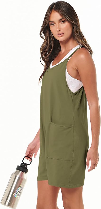 ANRABESS Womens Rompers Summer Casual Loose Sleeveless Overalls Spaghetti Strap Shorts Jumpsuit 2026 Beach Vacation Clothes - Image 5