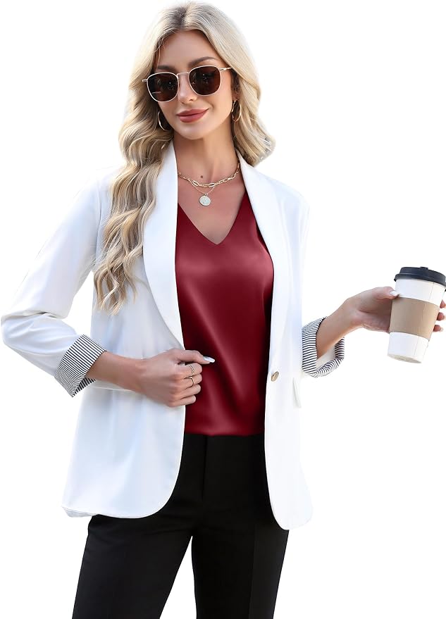 WIHOLL Womens Satin Summer Tops Cap Short Sleeve Blouses V Neck Shirts Business Casual Outfits Fashion Clothing 2026 - Image 4