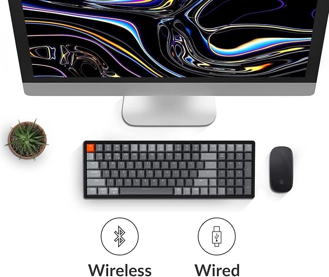 Keychron K4 Wireless Bluetooth/USB Wired Gaming Mechanical Keyboard, Compact 100 Keys 96% Layout RGB LED Backlit Gateron G Pro Red Switch N-Key Rollover, Aluminum Frame for Mac Windows, Version 2 - Image 5