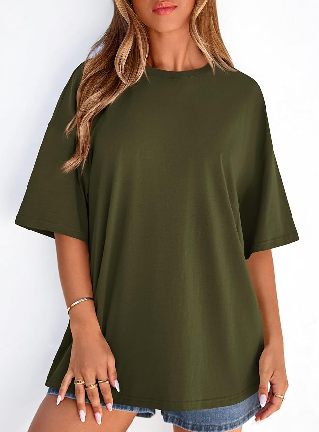 PRETTYGARDEN Womens 2026 Spring Going Out Tops Casual Short Sleeve Crewneck Loose Fit Basic Oversized T Shirts Summer Outfits - Image 7