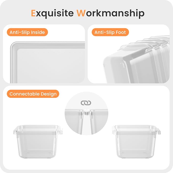 A-LuGei 【Military Grade】 Drawer Organizer,【】 Makeup organizer,【Holds 177 Items】 Bathroom Organizers and Storage,Organization and Storage,Desk Drawer Organizer for Vanity【Clear】 - Image 6